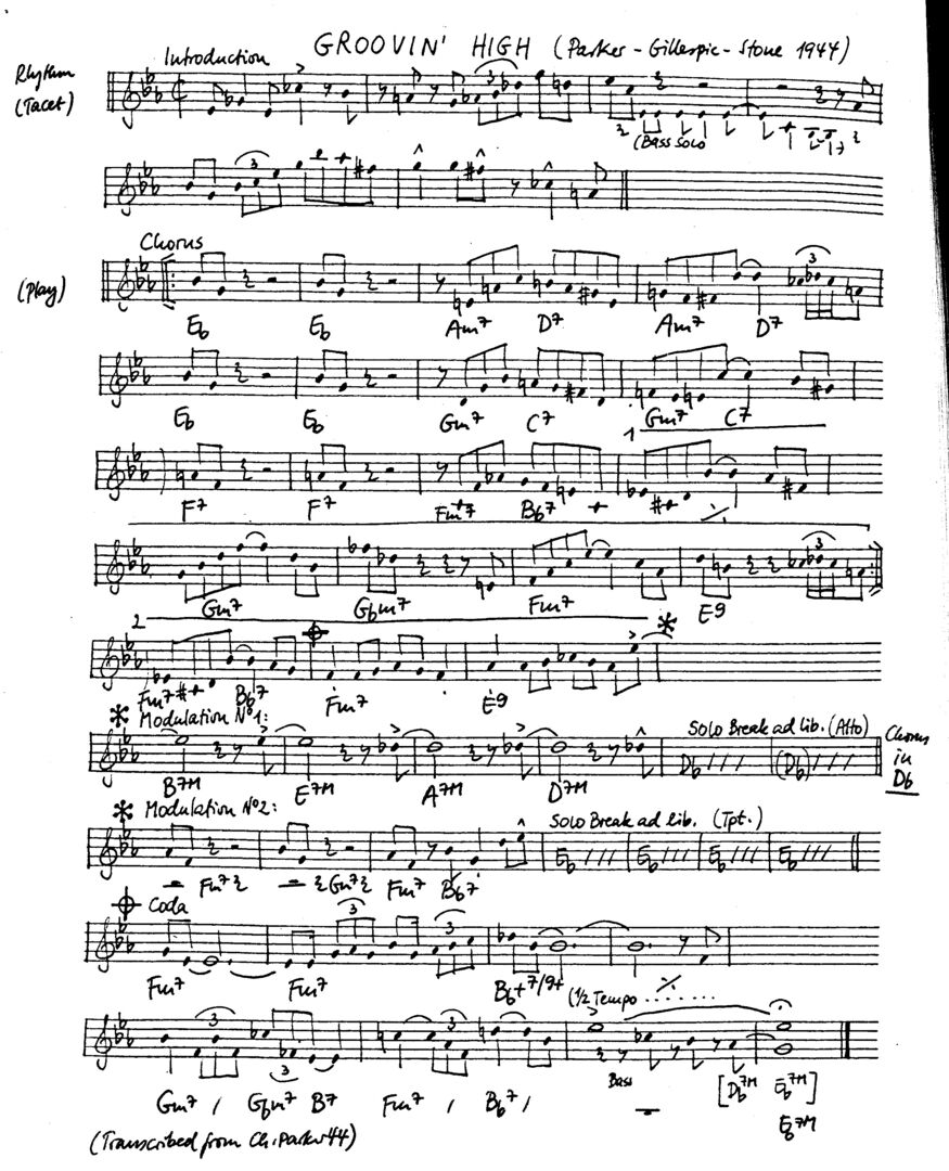 groovin' high leadsheet – book us for your next 20s or gatsby event